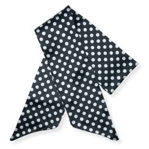 WOMEN'S BLACK SCARF WITH WHITE DOTS                                                       AP-7