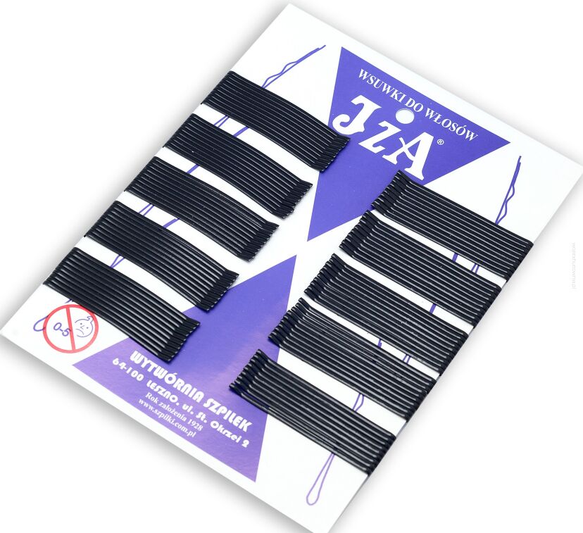 WSUWKI DO WŁOSÓW IZA CZARNE PROSTE 6 CM 100 SZTUK              (006/100)