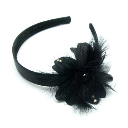 OPASKA/ FASCYNATOR DO WŁOSÓW CZARNA Z PIÓRAMI                                                      (OPFA-3 SAH)