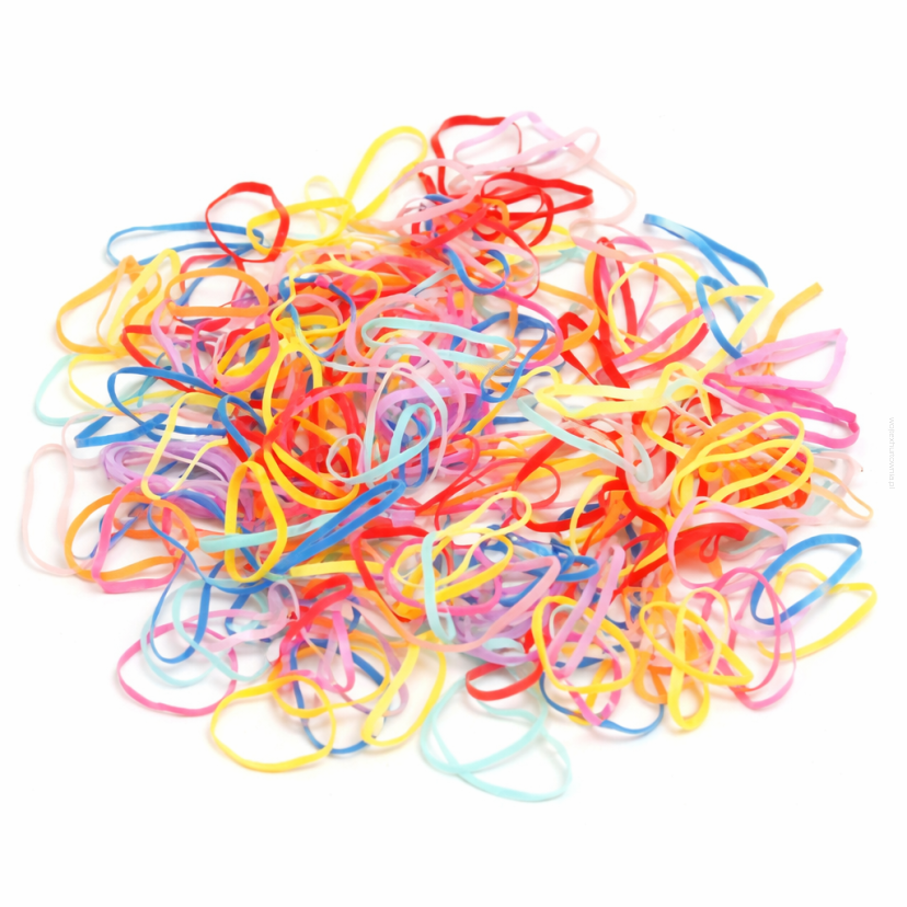 GUMKI RECEPTURKI SILIKONOWE DO WARKOCZYKÓW KOLOROWE 300 SZTUK (R5/M/300)