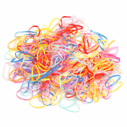 GUMKI RECEPTURKI SILIKONOWE DO WARKOCZYKÓW KOLOROWE 300 SZTUK (R5/M/300)