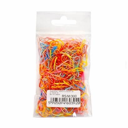 GUMKI RECEPTURKI SILIKONOWE DO WARKOCZYKÓW KOLOROWE 300 SZTUK (R5/M/300)