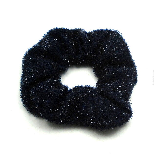 GUMKA DO WŁOSÓW SCRUNCHIE GRANATOWA ZE SREBRNĄ NITKĄ 0103-501