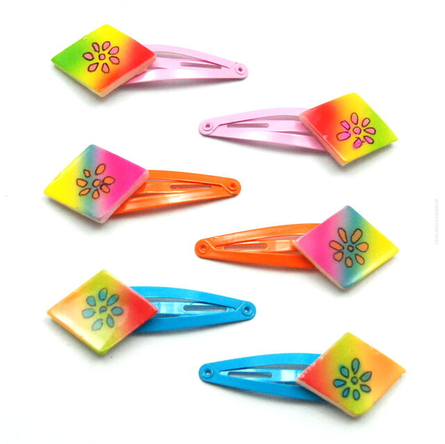 PYKI / SPINKI DO WŁOSÓW DZIECIĘCE W KSZTAŁCIE ROMBU 6 SZTUK (0317-117)