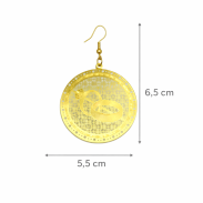 KOLCZYKI WISZĄCE BLASZKI W KOLORZE ZŁOTYM MOTYW NUTY (0615-14 SA) - 3