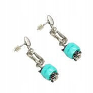 KOLCZYKI WISZĄCE METALOWE TURKUSOWE CANTO      (7533-5 SA) - 2
