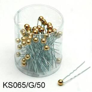 KOKÓWKA SREBRNA 6.5 cm (50 SZT) ZE ZŁOTĄ PEREŁKĄ KS065/G/50