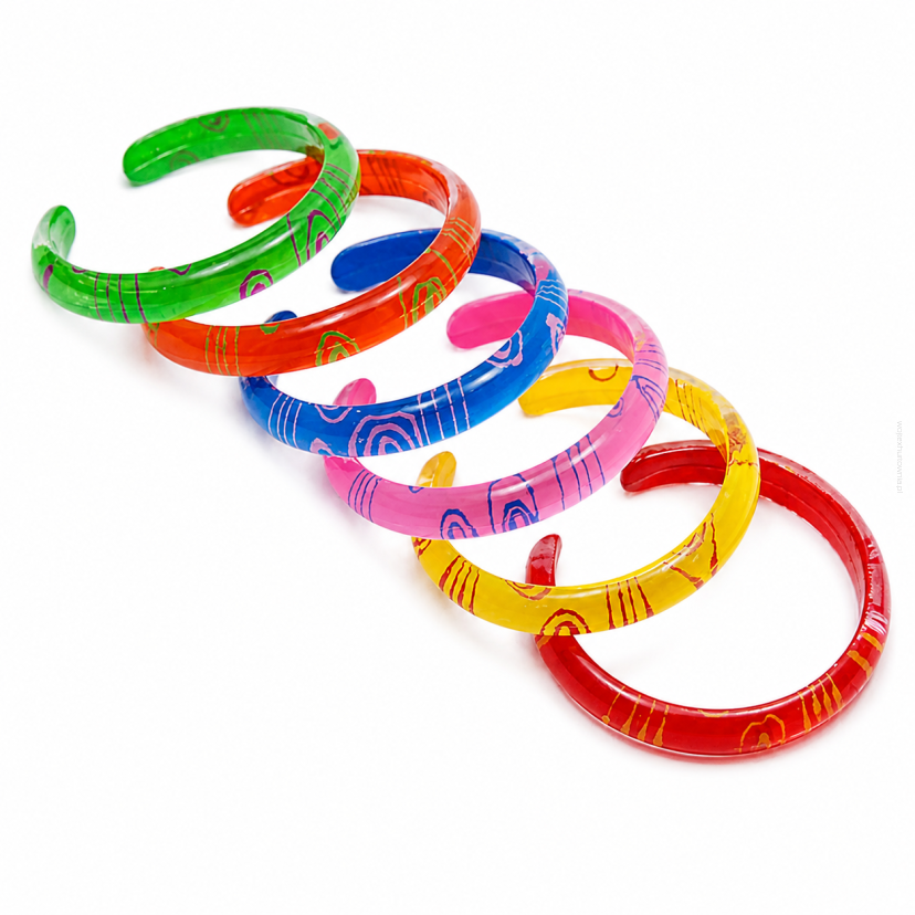 BRANSOLETKI PLASTIKOWE KOLOROWE 6 SZTUK (0605-13 SAM)