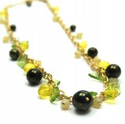 WISIOR/ŁĄŃCUSZEK Z ZIELONYMI KORALIKAMI ROZPINANY                                                         (0611-31) - 2