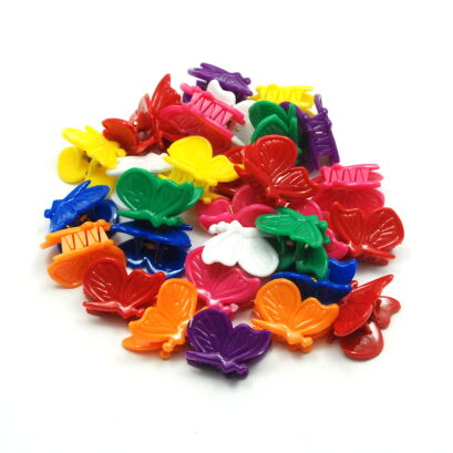 SZCZĘKI / KRABIKI KOLOROWE MOTYLE  36 SZTUK                                                      (5810-2 SAM2)