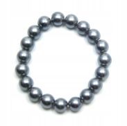 BRANSOLETKA KLASYCZNA Z PEREŁEK SZARA / SREBRNA JABLONEX (BRPR-28 SAH) - 2