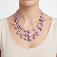 NASZYJNIK / WISIOREK Z FIOLETOWYMI KORALIKAMI (N-0602/5/3R A-1 SAM C) - 2