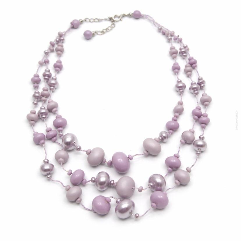 NASZYJNIK / WISIOREK Z FIOLETOWYMI KORALIKAMI (N-0602/5/3R A-1 SAM C)