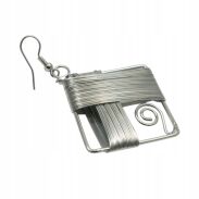 KOLCZYKI WISZĄCE METALOWE W KSZTAŁCIE ROMBU                                                                            (0611-615 SA) - 2