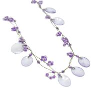 WISIOR / NASZYJNIK NA ŁAŃCUSZKACH FIOLETOWY                                            (7W286-4 SAM4) - 3