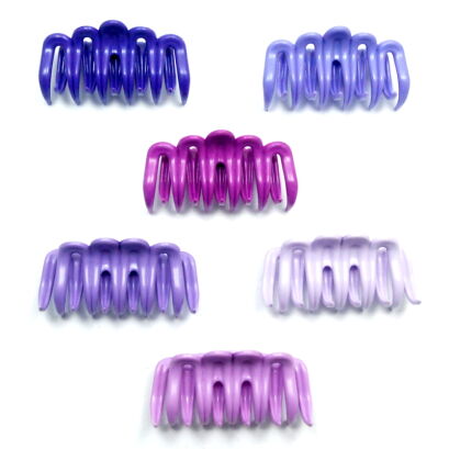 SZCZĘKI / KLAMRY DO WŁOSÓW "PAZURY" MIX FIOLETOWY 6 SZTUK                                                           (SZD-35 SAM)