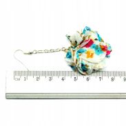 KOLCZYKI Z MATERIAŁU WISZĄCE KWIATY                                                                        (0611-79 SAH) - 2