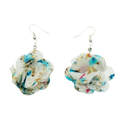 KOLCZYKI Z MATERIAŁU WISZĄCE KWIATY                                                                        (0611-79 A AH)