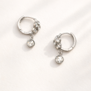 KOLCZYKI WISZĄCE KWIATKI Z CYRKONIĄ 0608-119 - 2