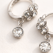 KOLCZYKI WISZĄCE KWIATKI Z CYRKONIĄ 0608-119 - 3