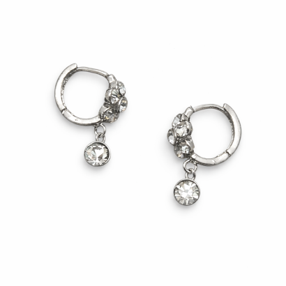 KOLCZYKI WISZĄCE KWIATKI Z CYRKONIĄ 0608-119