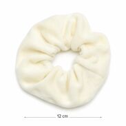 GUMKA DO WŁOSÓW WELUR SCRUNCHIE ECRU PRODUKT POLSKI (0103-C SAH) - 2