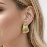 KOLCZYKI METALOWE OZDOBNE W ZŁOTYM KOLORZE Z CYRKONIAMI                                                                            (7839 SA) - 2