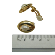 KLIPSY OZDOBNE W KOLORZE ZŁOTYM Z PEREŁKĄ                                                        (8757 SA) - 2