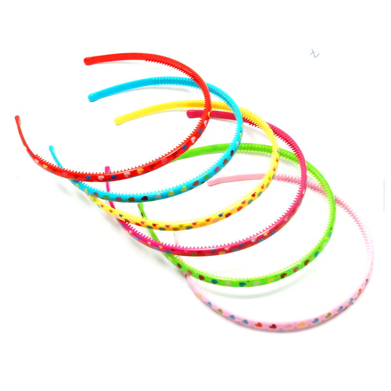 OPASKI DO WŁOSÓW KOLOROWE W SERDUSZKA 6 SZTUK                                                       (0323-11 SAH)