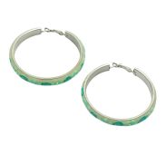 KOLCZYKI  METALOWE KOŁA W KWIATKI                                                    (0611-1067 SAH) - 2