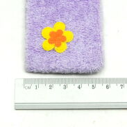 OPASKA NA GŁOWĘ Z FROTY FIOLETOWA KOTEK I KWIATKI 0176-43 - 2