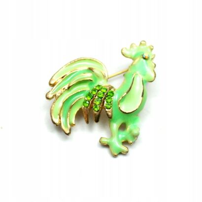 BROSZKA ZIELONA METALOWA "KOGUT" (0613-5 SAH)
