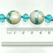 KOMPLET BIŻUTERII KORALE +KOLCZYKI TURKUSOWY 0644-19 - 4