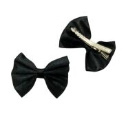 SPINKI DO WŁOSÓW KOKARDKI CZARNE  6 SZTUK (0338-56) - 2