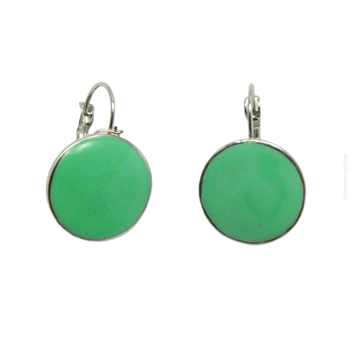 KOLCZYKI WISZĄCE EMALIOWANE ZIELONE OKRĄGŁE                                            (9354 SAM)