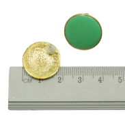KOLCZYKI  OKRĄGŁE ZIELONE EMALIOWANE                                           (4878 SAM) - 2