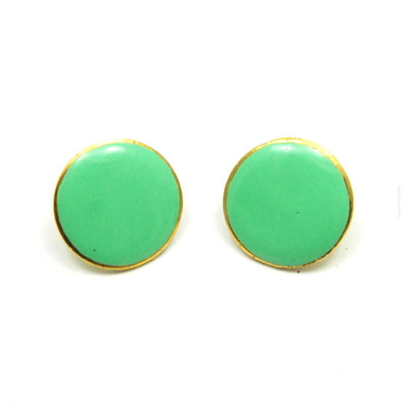 KOLCZYKI  OKRĄGŁE ZIELONE EMALIOWANE                                           (4878 SAM)