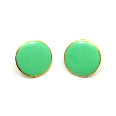 KOLCZYKI  OKRĄGŁE ZIELONE EMALIOWANE                                           (4878 SAM)