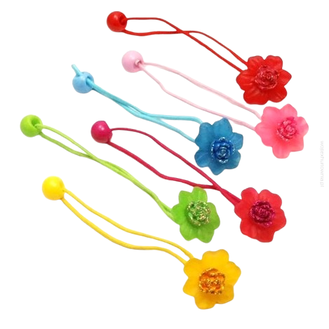 GUMKI DO WŁOSÓW DZIECIĘCE KWIATKI 12 SZTUK (0354 SA)