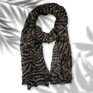 SZAL DAMSKI BRĄZOWO-CZARNY                                                                                            SZAL-1 - 5