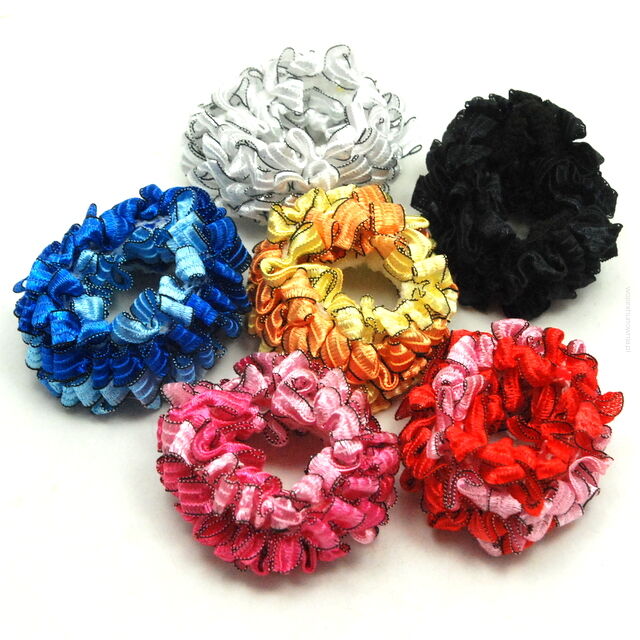 GUMKI DO WŁOSÓW FROTKI DUŻE KOLOROWE (12 SZT) 0194-6