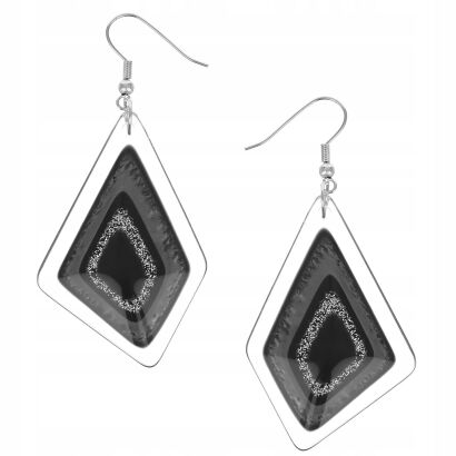 KOLCZYKI PLASTIKOWE WISZĄCE CZARNE                                            (0665-1013)