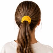 GUMKA DO WŁOSÓW SCRUNCHIE WELUR ŻÓŁTA PRODUKT POLSKI (0103-Ż SAH) - 2