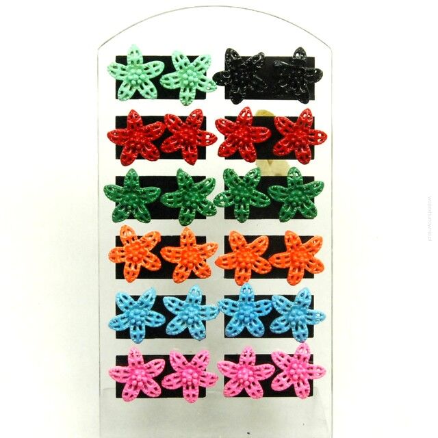 KOLCZYKI NA PALETCE-GWIAZDKI (12 PAR) 0605-159