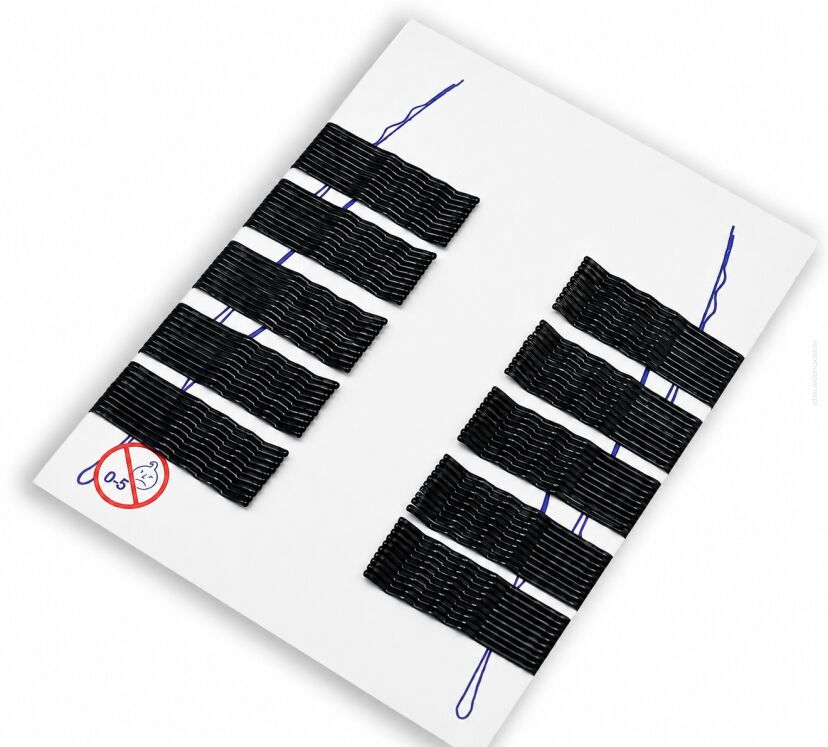 WSUWKI CZARNE KARBOWANE 2 KULKI 5 CM-100 SZTUK (WS-CZ5/100)                                           0078/KC