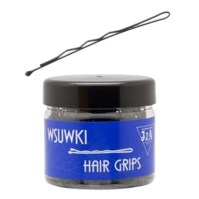 WSUWKI DO WŁOSÓW IZA KARBOWANE CZAARNE Z KULKĄ 5 CM 500G                                                          (0520/G)