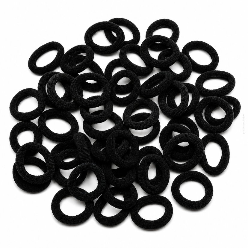 GUMKI DO WŁOSÓW MAŁE CZARNE 50 SZTUK (DS-035-6 SAM)