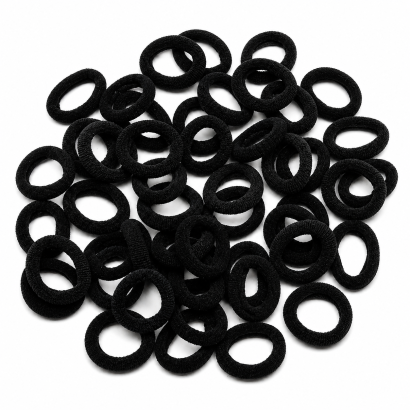 GUMKI DO WŁOSÓW MAŁE CZARNE 50 SZTUK (DS-035-6 SAM)