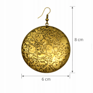 KOLCZYKI WISZĄCE METALOWE OKRĄGŁE ZŁOTE VINTAGE (0615-13 SA) - 3