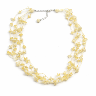 NASZYJNIK / WISIOREK Z ŻÓŁTYMI KORALIKAMI  (N-0604/2/5R B-5 SAM B)